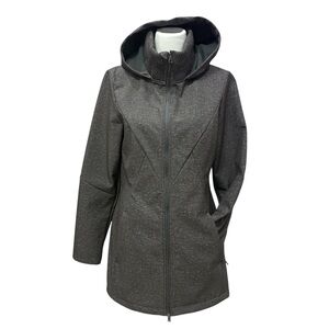 Champion gray soft shell knee length full zip coat